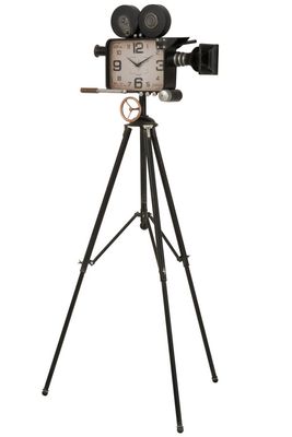 Klok Camera Op Statief Ijzer Zwart H 107,5 x B 56  x L 56 cm (2724)