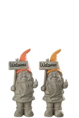Kabouter Welcome Poly Mix Assortiment Van 2 H 35,5 x B 12,5 x L 16 cm  (32574)