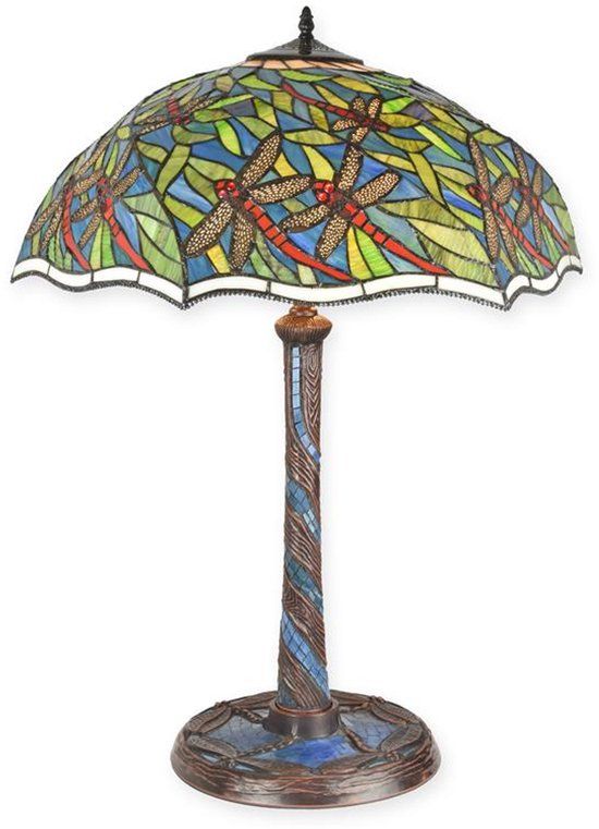 EEN TIFFANY STIJL TAFELLAMP H 80 x B 53,5 x L 60 cm (TA-156)