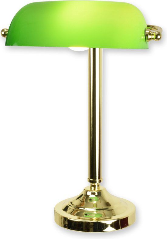 Lampe de banquier en laiton H 40,5 x L 23 x L 27 cm (TA-501)