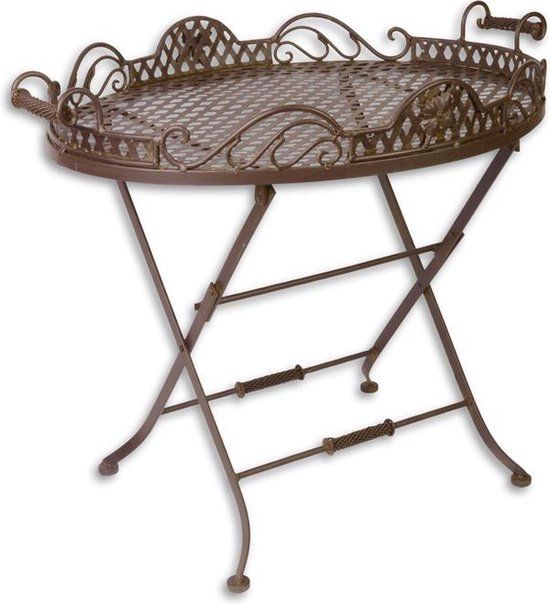 EEN BRUINE IJZEREN BUTLERTAFEL H 67 x B 57,5 x L 80 cm (RF-77)