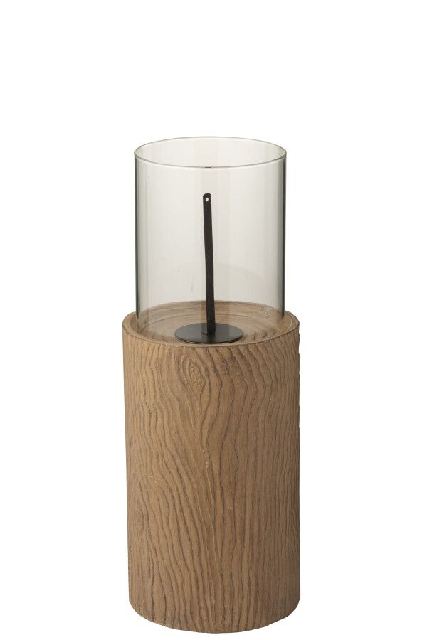 Vuurkorf Trunk Rond Magnesium Bruin H 65 x B 23 x L 23 cm  (55001)