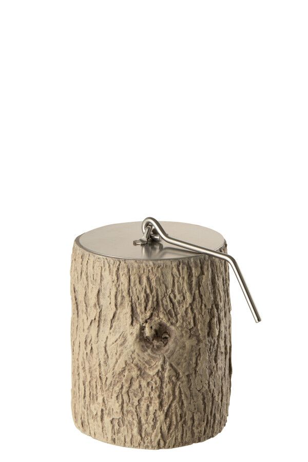 Vuurkorf Trunk Rond Cement Bruin H 12 x B 10 x L 10 cm  (55000)