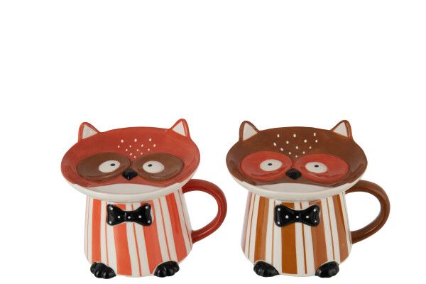 Mok + Bord Uil Dolomiet Bruin/Camel Assortiment Van 2 H 11 x B 13 x L 15 cm (55011)