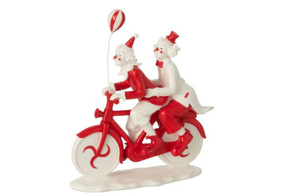 Clown Fiets Steen Rood/Wit H 26 x B 8 x L 23 cm (55030)