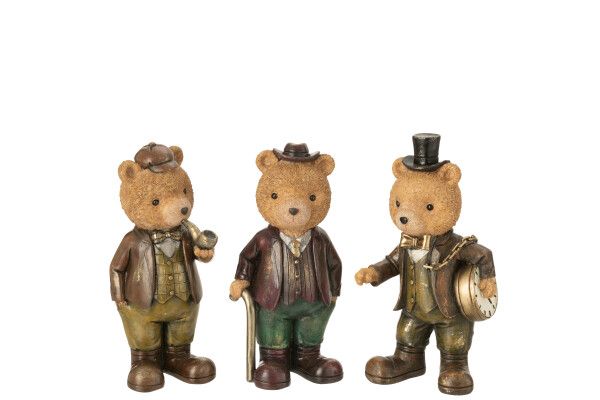 Beer Kleren Steen Meerkleurig Small Assortiment Van 3 H 21,5 x B 8 x L 11,5 cm (55034)