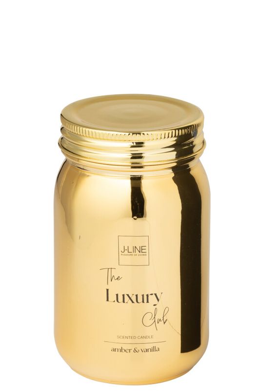 Pot de rangement pour bougie parfumée en verre doré - 69 unités (H 13 x l 8 x L 8 cm) (55047)