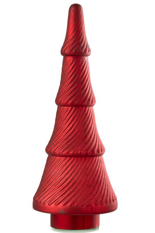 Kerstboom Geoxideerd Geribbeld Glas Rood Large H 41 x B 16 x L 16 cm (55068)
