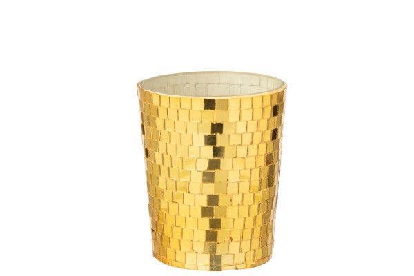 Geurkaars Spiegel Glas Geel H 15,5 x B 12,5 x L 12,5 cm (55106)