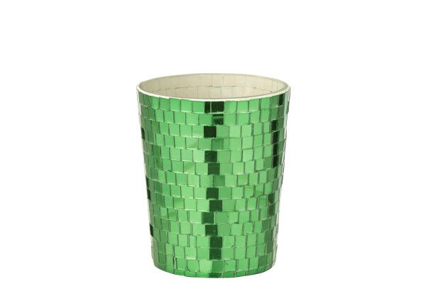 Geurkaars Spiegel Glas Groen H15,5 x B 12,5 x L ,12,5 cm (55148)