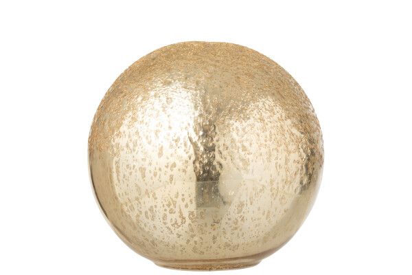 Bal Led Gekraakt Glas Goudkleurig Large H 19 x B 20 x L 20 cm (55192)