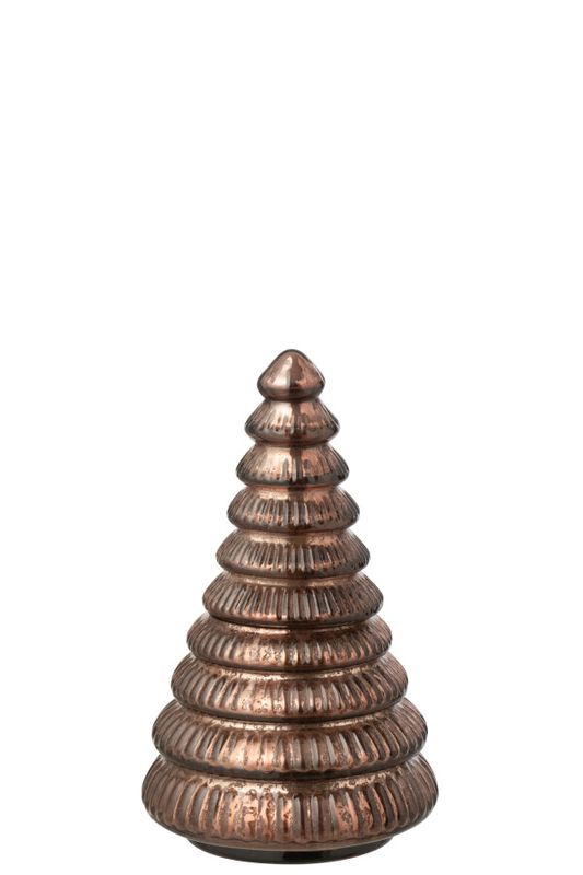Geurkaars Boom Geribbeld Glas Bruin Small H 17,5 x B 11 x L 11,5 cm (55206)