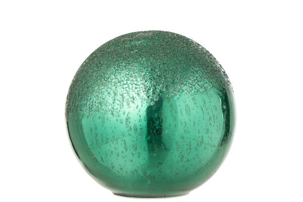 Bal Led Gekraakt Glas Groen Large H 19 x B 20 x L 20 cm  (55225)