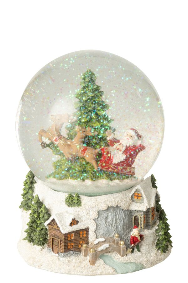 Waterbol Kerstman Polyresin Meerkleurig H17 x B 13 x L 13 cm (55240)