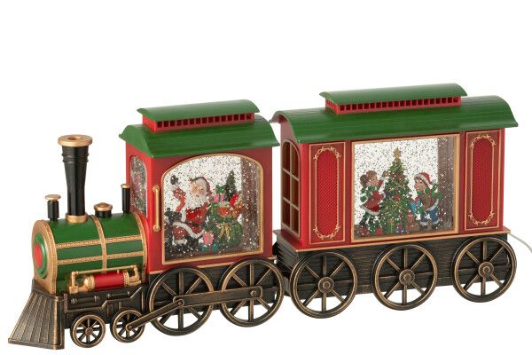 Trein Led + Muziek Kerstman Plastiek Meerkleurig H 20 x B 8,5 x L 47 cm  (55247)