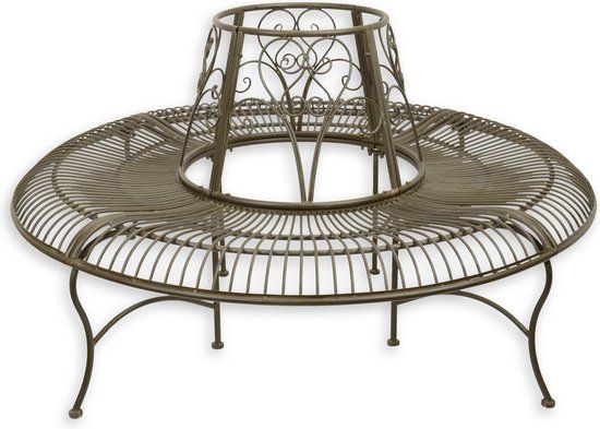 Metalen Boombank Rond Bruin diameter 150,5 hoogte 78 cm