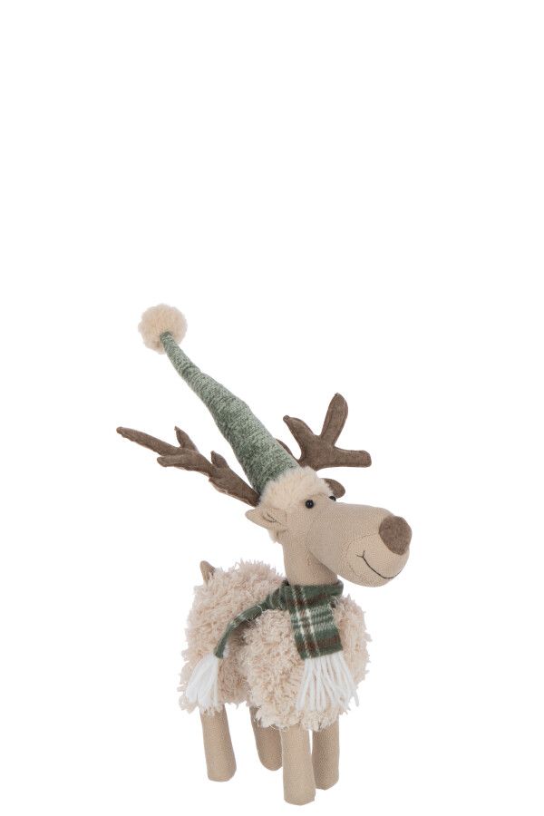 Eland Sjaal Polyester Gebroken Wit/Groen Large H 63 x B 14 x L 31 cm  (55285)