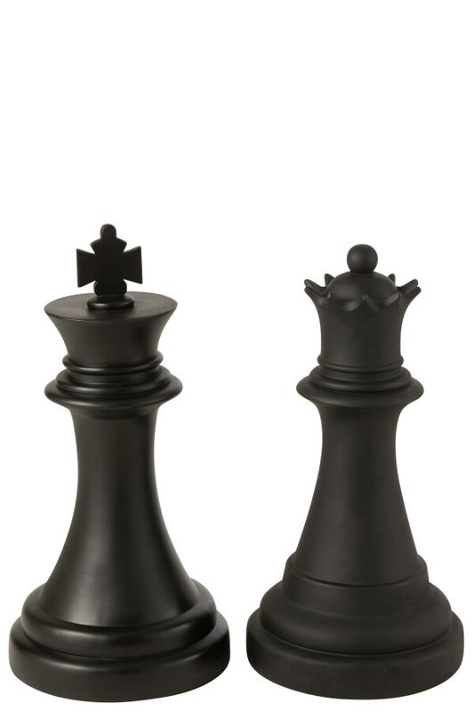 Schaakstuk Koningin Polyresin Zwart H 67 x B 35 x L 35 cm  (55323)