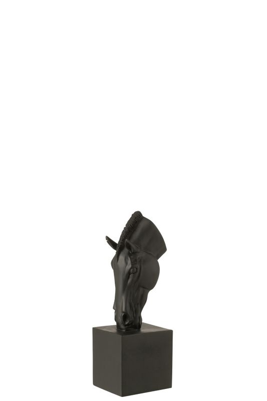 Paard Op Voet Polyresin Zwart Small H 44 x B 14 x L 18,5 cm  (55324)