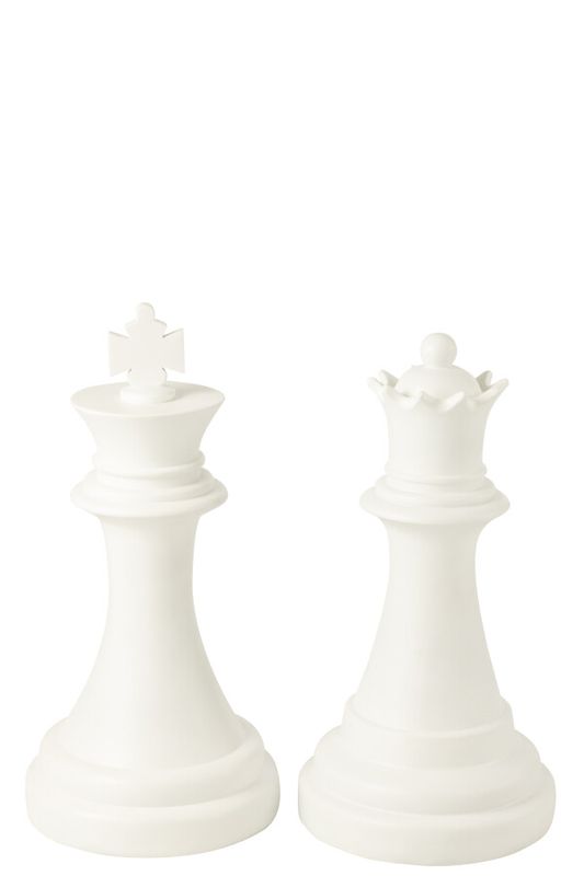 Schaakstuk Koningin Polyresin Wit H 67 x B 35 x L 35 cm  (55332)