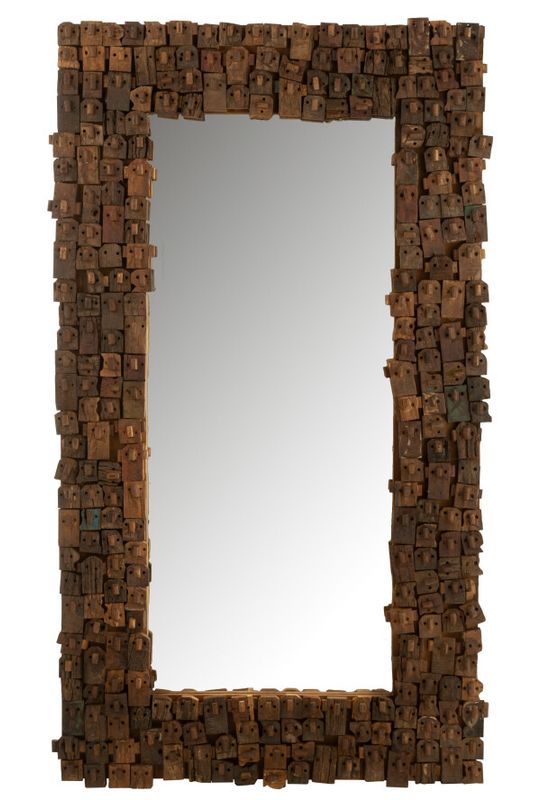 Spiegel Syma Gerecycleerd Hout/Spiegel Naturel Large H 180 x B 8 x L 10 cm  (40973)