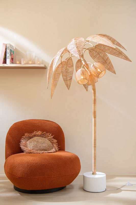 Loungestoel Sneeuw Populierenhout/Schuim Oranje/Zwart H 71 x B 95 x L 81 cm   (46040)