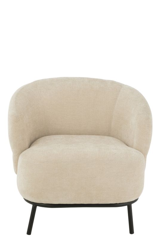 Loungestoel Mars Populierenhout/Schuim Beige H 76 x B 82 x L 84 cm (46047)