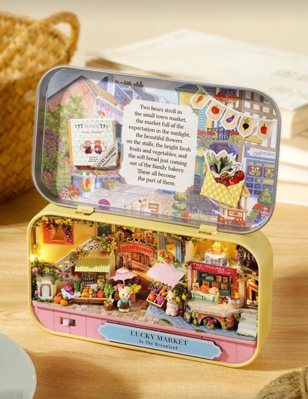 COUPE MIGNONNE - Kit de maison de poupée miniature en boîte métallique