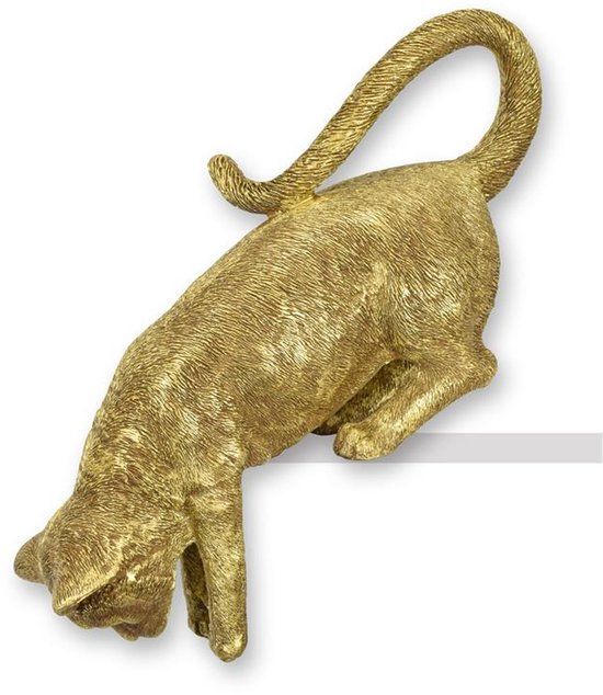 Resin beeld - Kat die naar beneden kijkt - harsbeeldje - 39,6 cm hoog