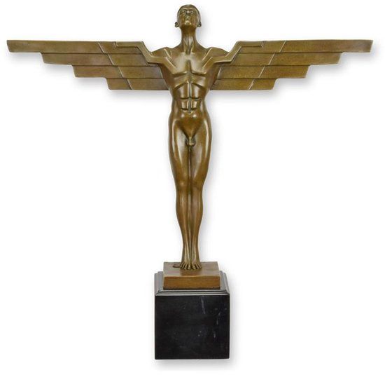 Bronzen beeld - Icarus - Art deco - 43,7 cm hoog