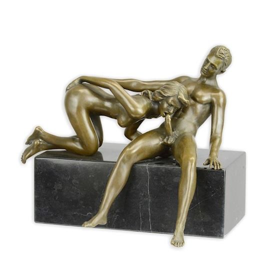 Bronzen beeld - Erotisch sculptuur - Naakt - 15,7 cm hoog ec-29
