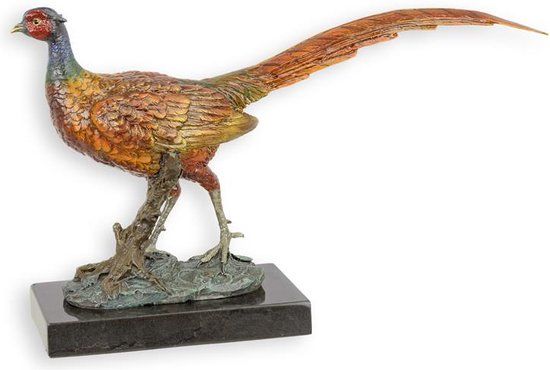 EEN BRONZEN BEELD VAN EEN FAZANT
