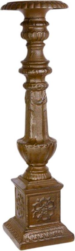 Kaarsstandaard - Gietijzer Kandelaar - Antieke Kaarshouder - Bruine Kaarskandelaar - Woondecoratie - Sfeer verlichting - Woning Kerk - 20x20x70