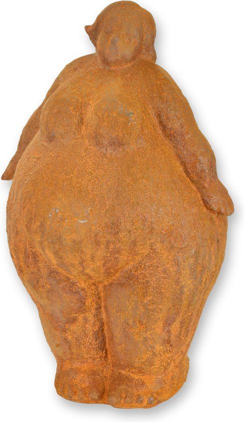 Roestige dame - Gietijzeren beeld - sculptuur - 25 cm hoog