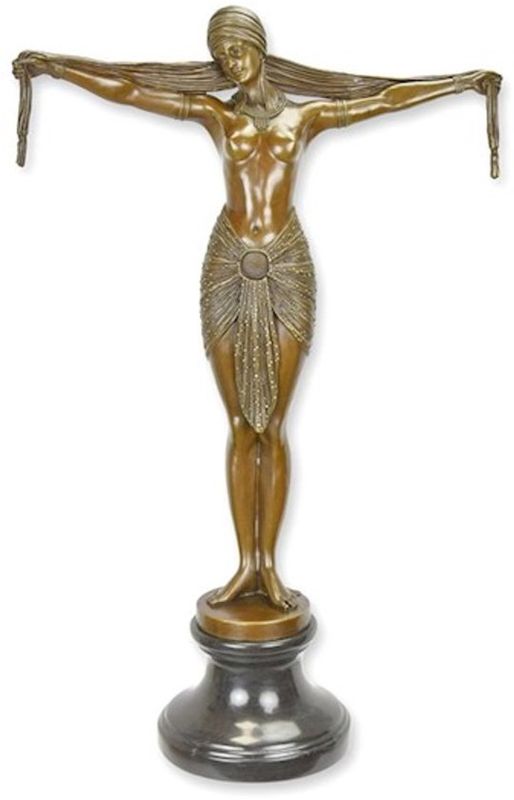 Beeld - Sjaal danseres Vrouw - Brons - 72,7 cm hoog