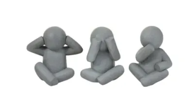 P'tit Maurice Horen/Zien/Zwijgen Magnesium Grijs Small Assortiment Van 3 (2379)