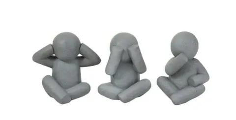 P'tit Maurice Horen/Zien/Zwijgen Magnesium Grijs Small Assortiment Van 3 (2379)