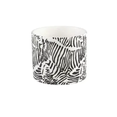 Bloempot Zebra patroon wit/zwart 15 cm