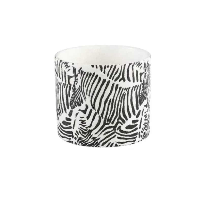 Bloempot Zebra patroon wit/zwart 15 cm