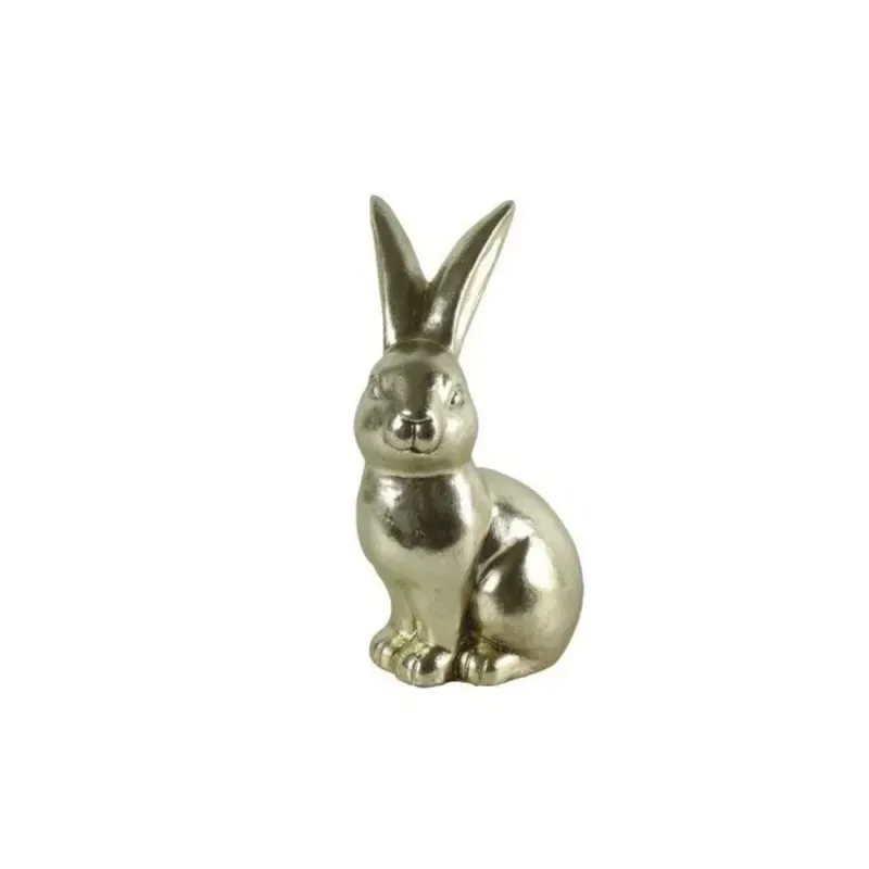 Beeld haas Hopser goudkleurig 16,3 cm