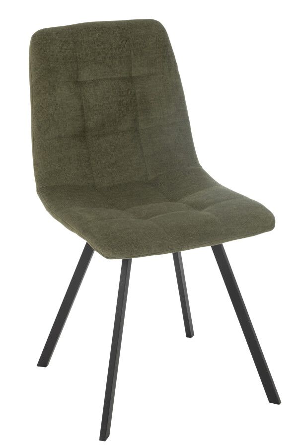 Eetstoel Clark Metaal/Polyester Groen H 85 x B 45 x L  55 cm (46341)