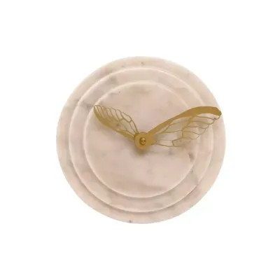 Klok Mark vlindervleugels wit 15 cm Klok Mark vlindervleugels wit 15 cm