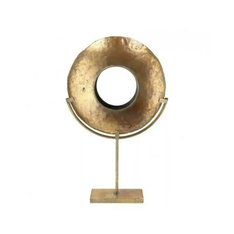 Ornament op voet Dhaka goudkleurig 53 cm