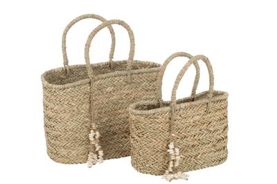 Strandtas Schelpen Jute Naturel Large H 51 X B 25 X L 46 cm (33255)