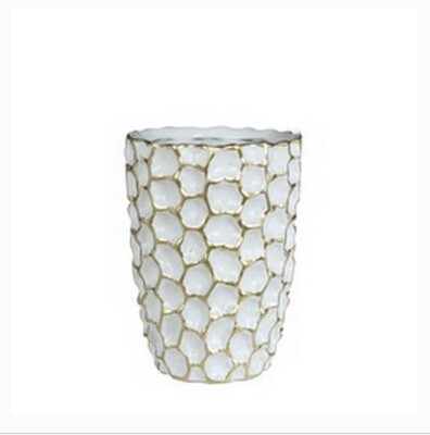 Vase Dented Ø 15 h.20 cm white gold