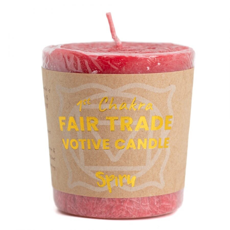 Fair Trade Votief Wens Wortel Chakra (1e) – Rood (10 Branduren)