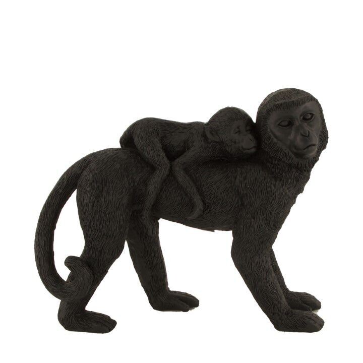 Monkey polyresin 24 x 7.5 x 20 cm Black
