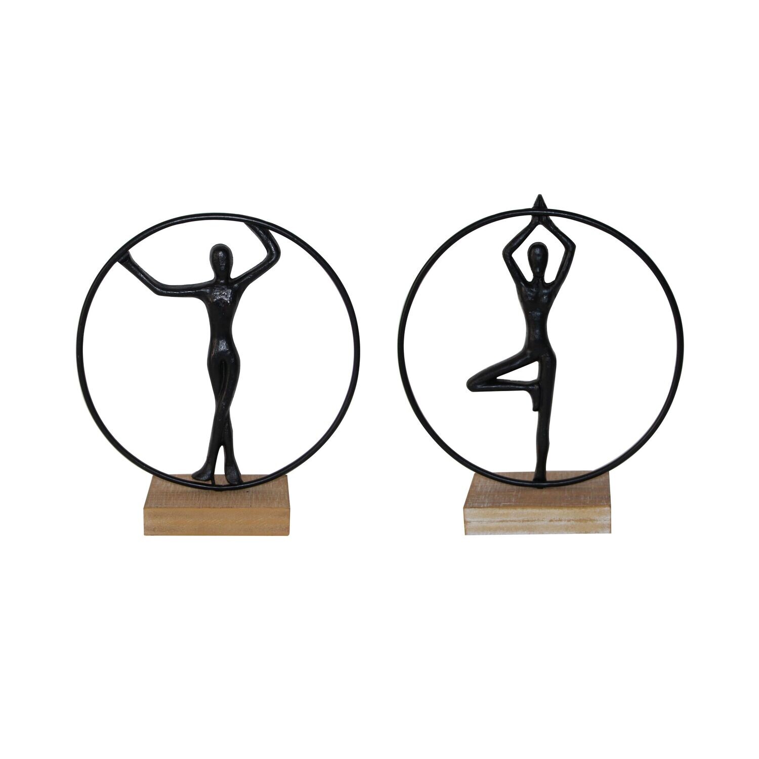 Table Deco Dancer 2 assorted 34 x 10 x 32 cm Black/Natural