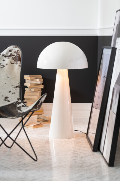 Lamp Paddenstoel Metaal Blinkend Wit Extra Large H 97,5 x B 51 x L 51 cm (17241)