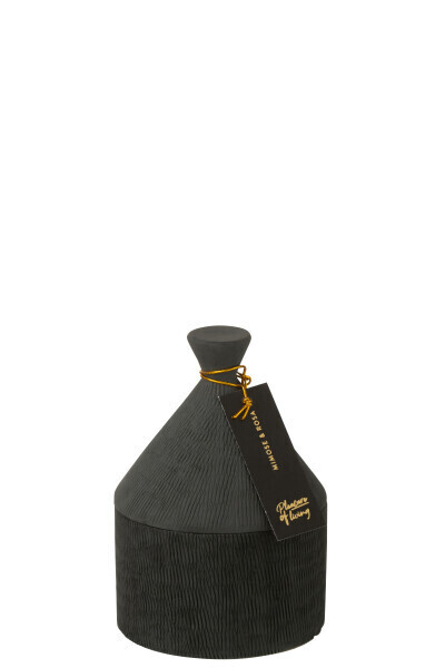 Kaars Keramiek Pot Rain Reef Was Zwart-40u H 17,5 x B 12 x L 12 cm (32813)